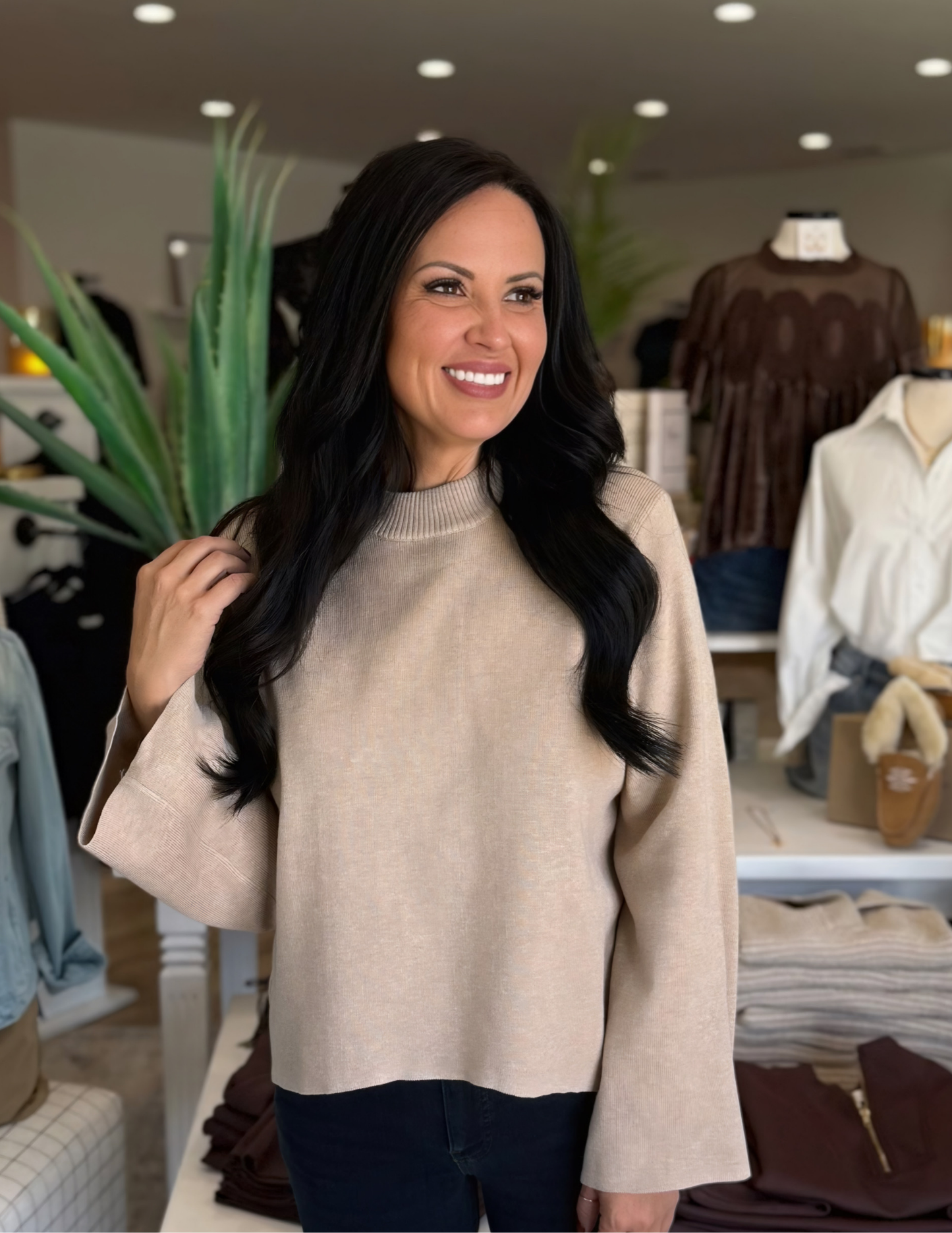 On The Go Knit Sweater- Oatmeal