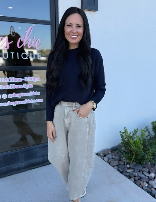 Sweater Top- Navy