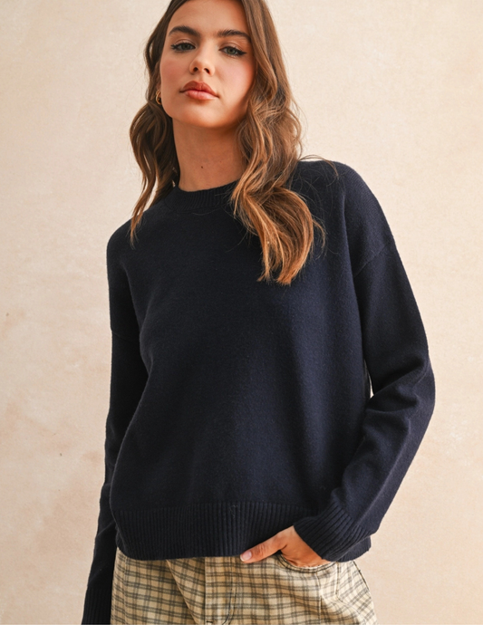 Sweater Top- Navy