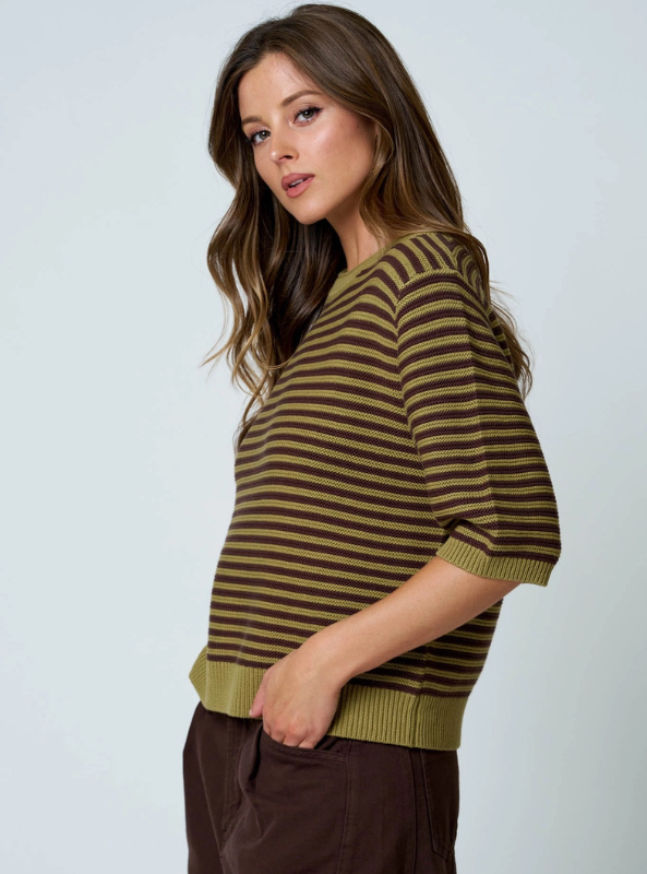 The Sabine Knit Top- Olive