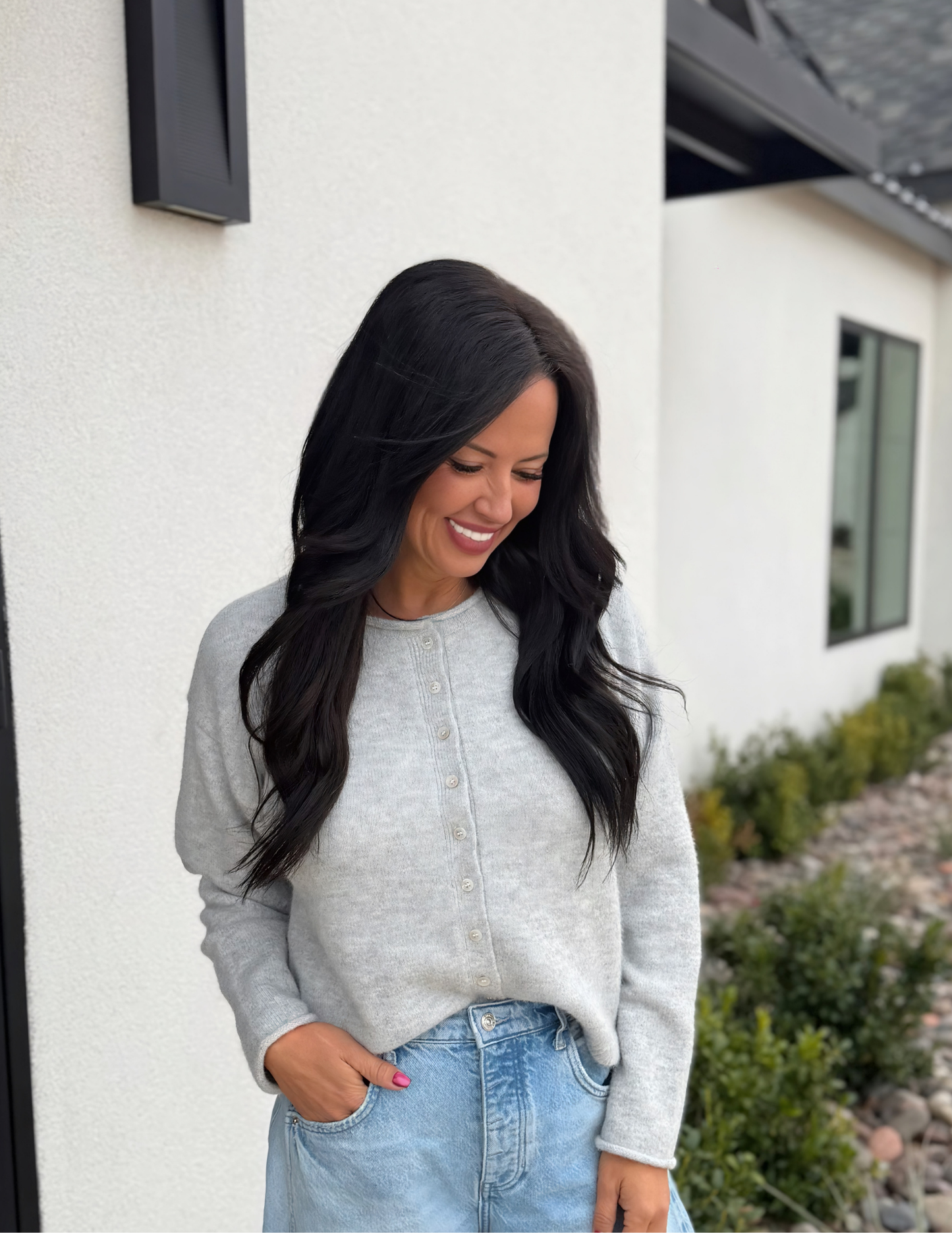 Dover Cardigan- Light Heather Grey