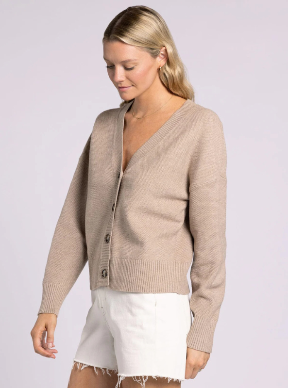 Adley Cardigan- Heather Taupe