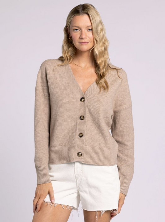 Adley Cardigan- Heather Taupe