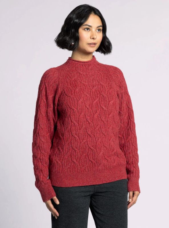 Amal Sweater- Heather Raspberry