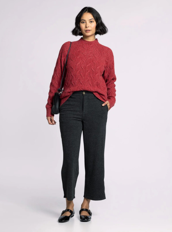 Amal Sweater- Heather Raspberry