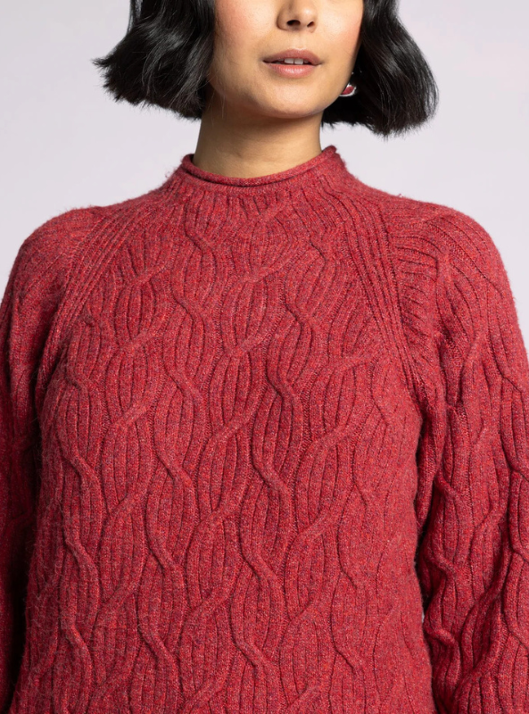 Amal Sweater- Heather Raspberry