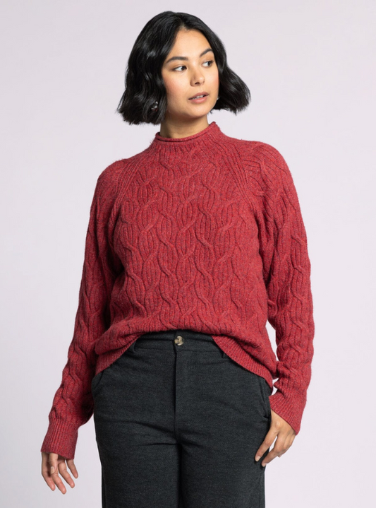 Amal Sweater- Heather Raspberry