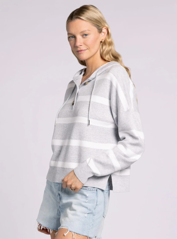 Brighton Top- Grey White