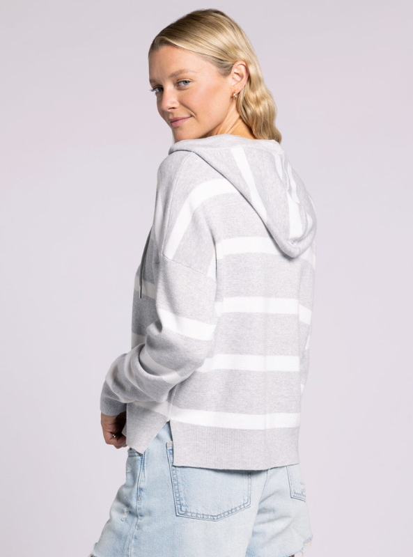 Brighton Top- Grey White