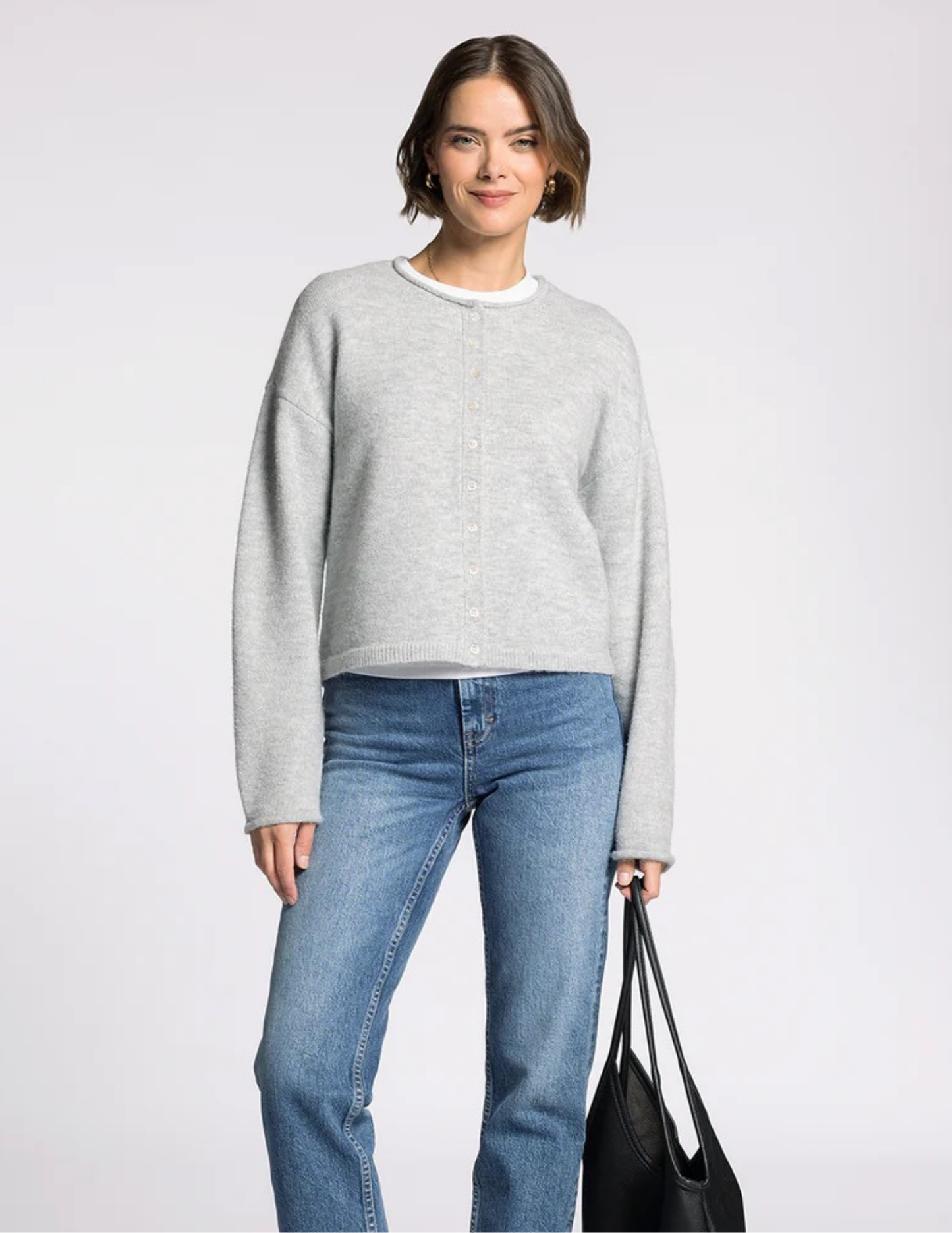 Dover Cardigan- Light Heather Grey