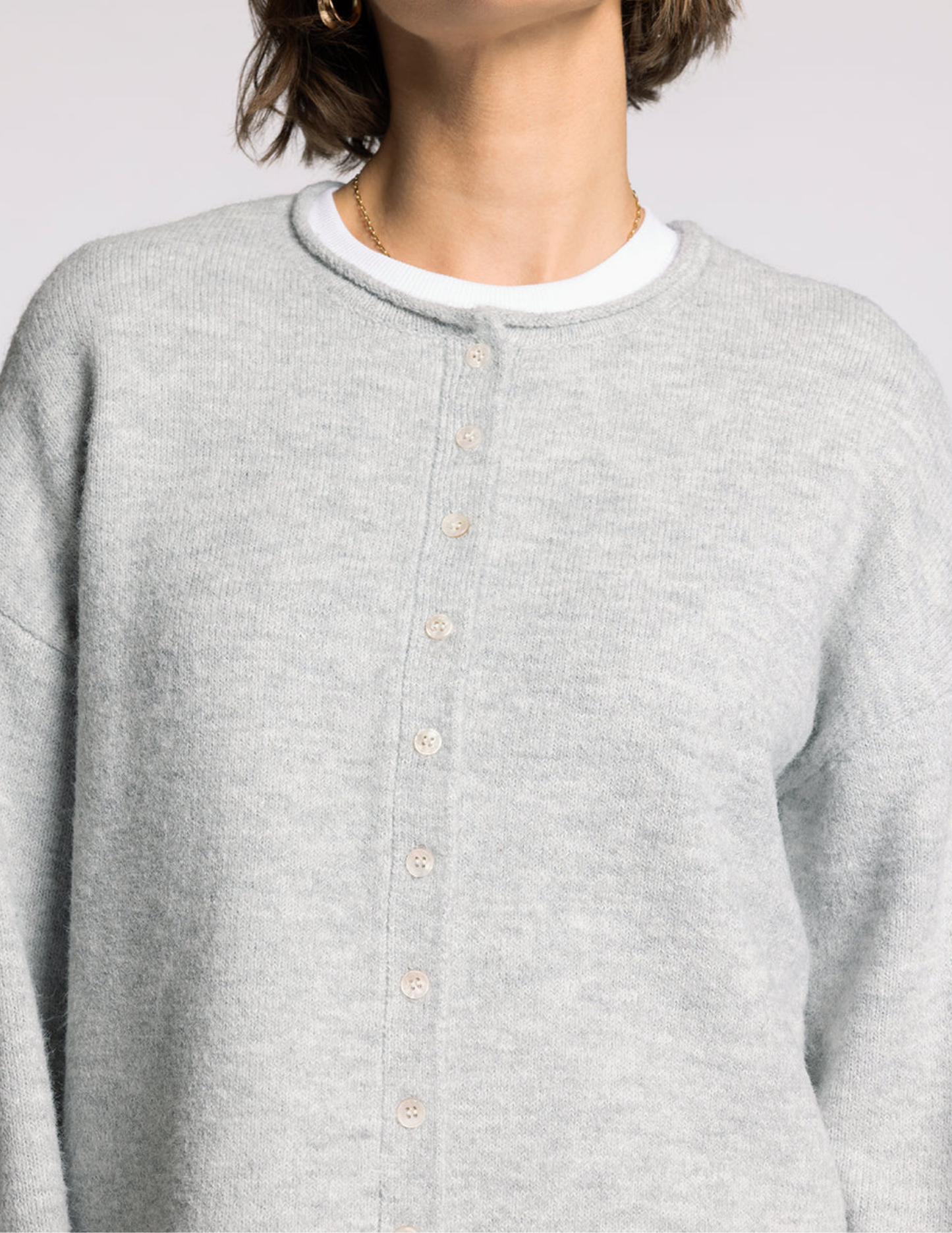 Dover Cardigan- Light Heather Grey