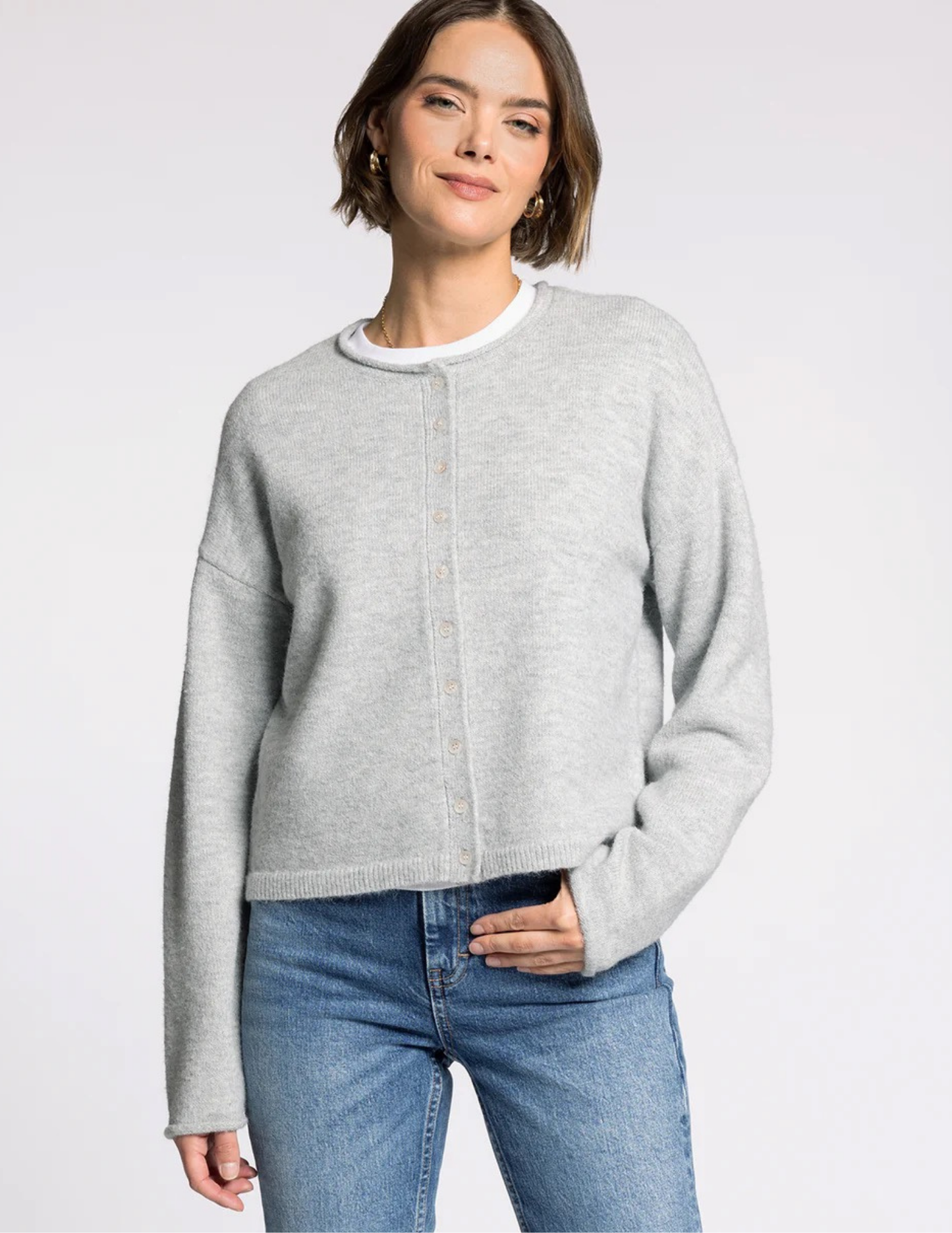 Dover Cardigan- Light Heather Grey