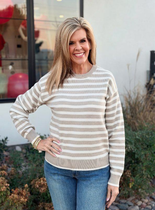 Preston Sweater- Ivory Taupe
