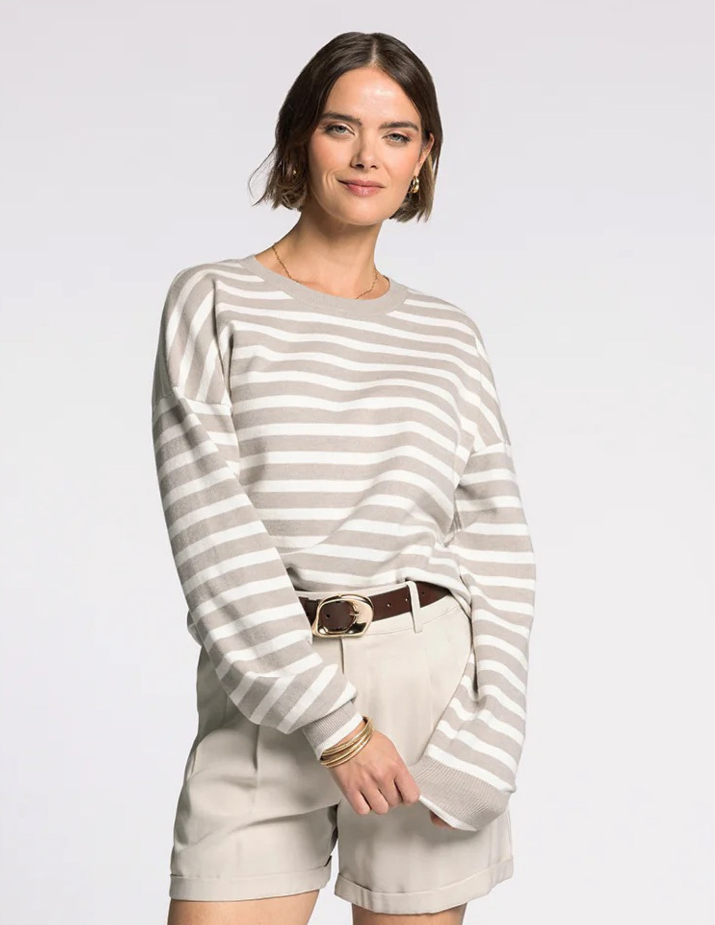 Preston Sweater- Ivory Taupe