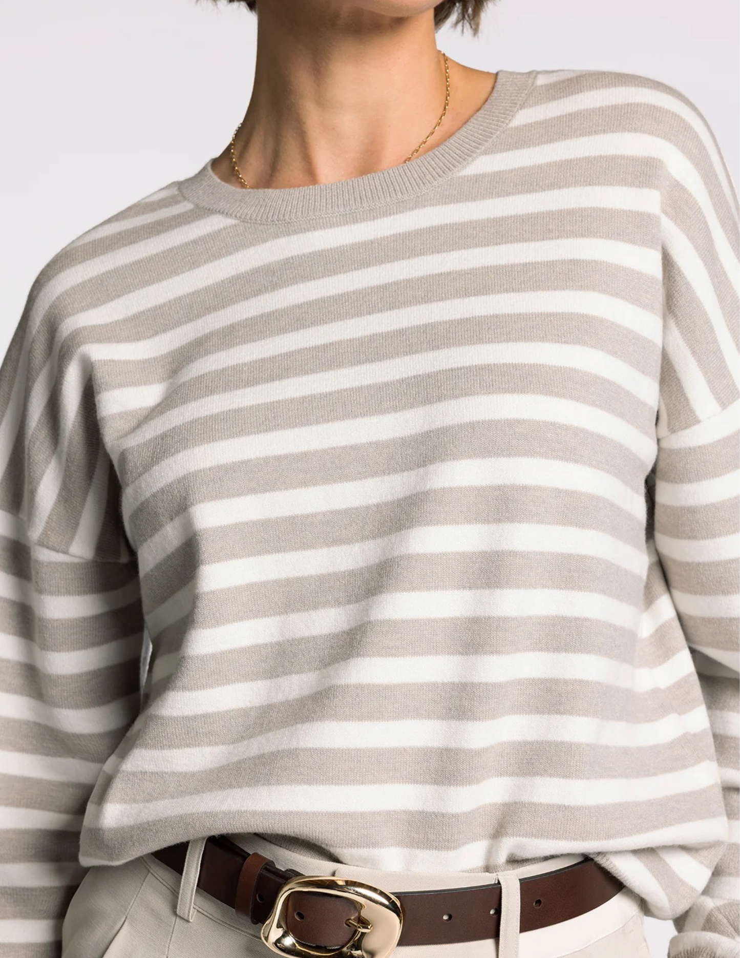 Preston Sweater- Ivory Taupe