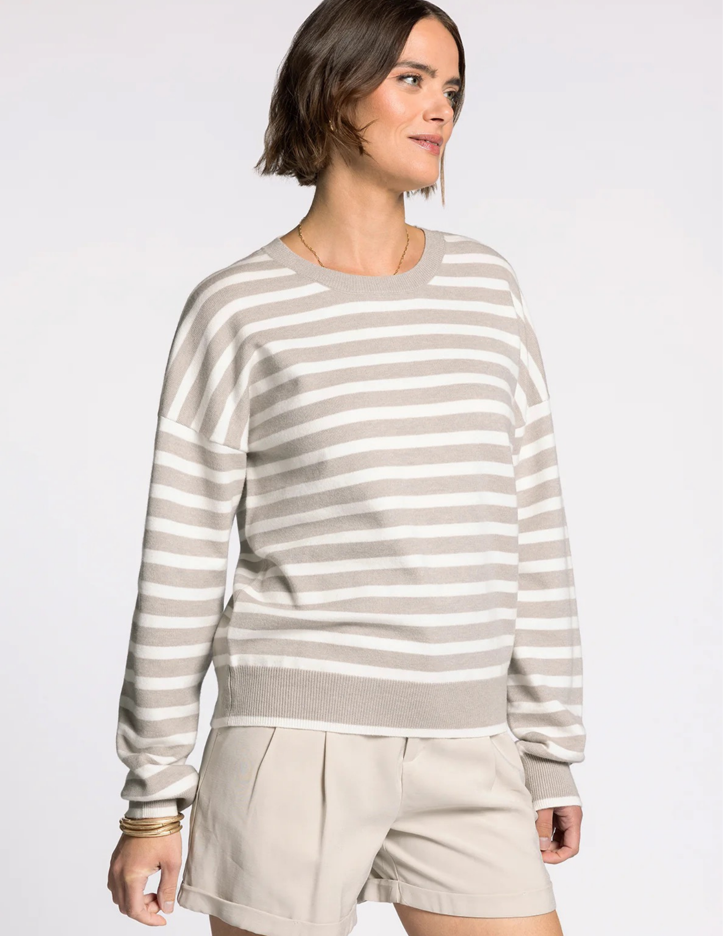 Preston Sweater- Ivory Taupe