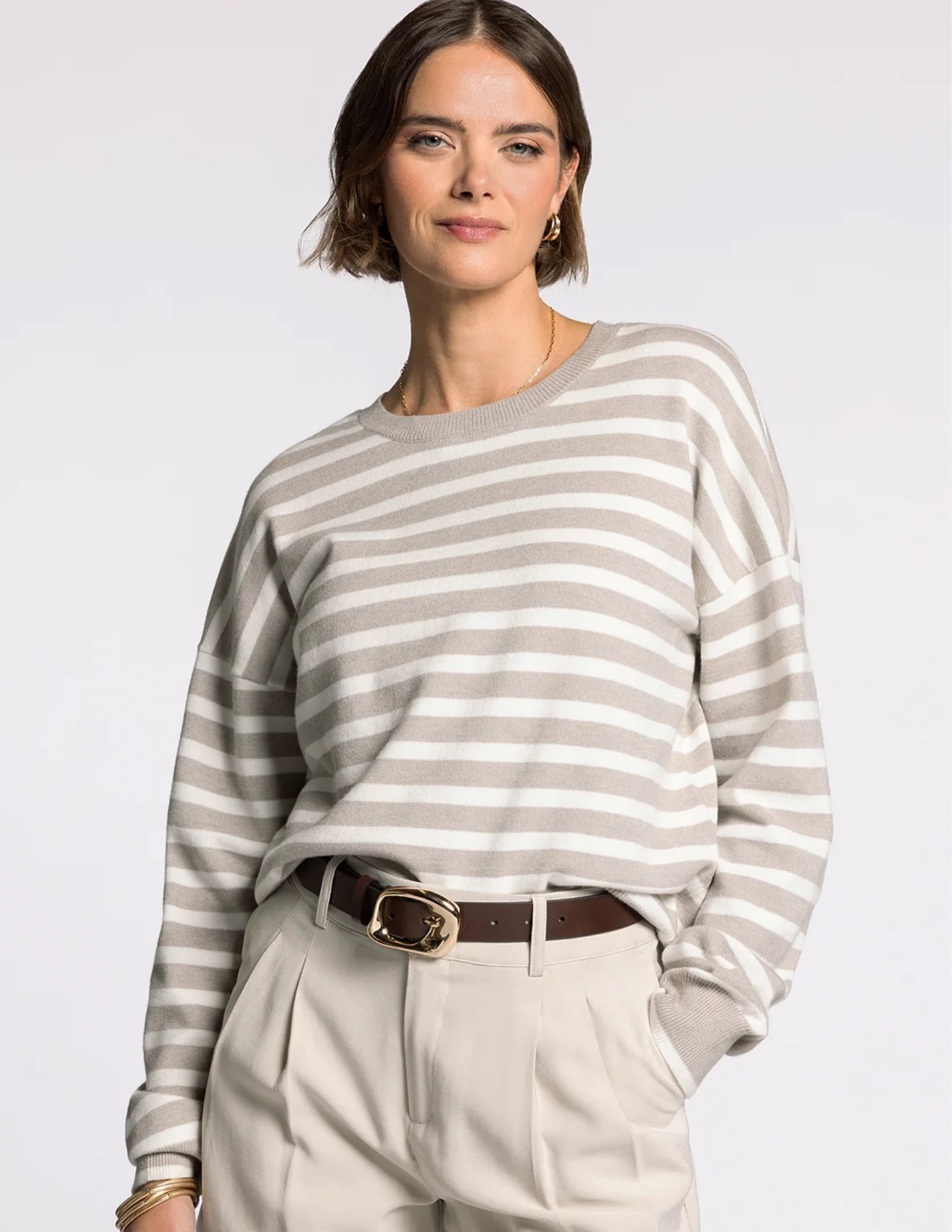 Preston Sweater- Ivory Taupe