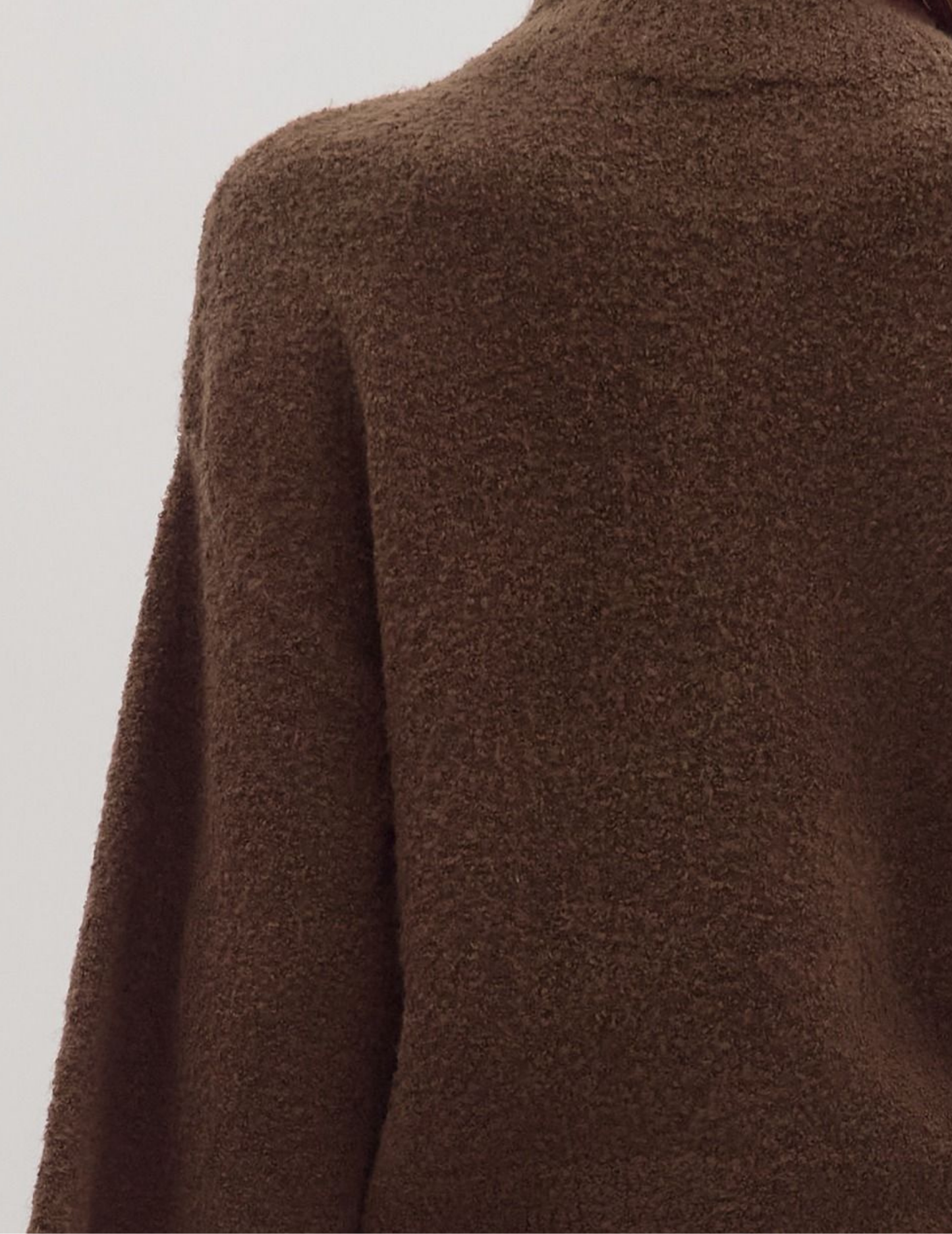 Three Quarter Knit Sweater- Brown