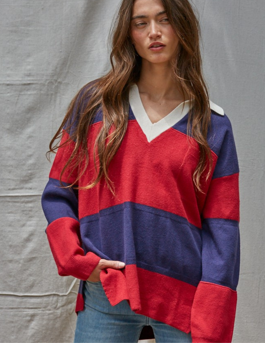 Touchline Striped Rugby Pullover