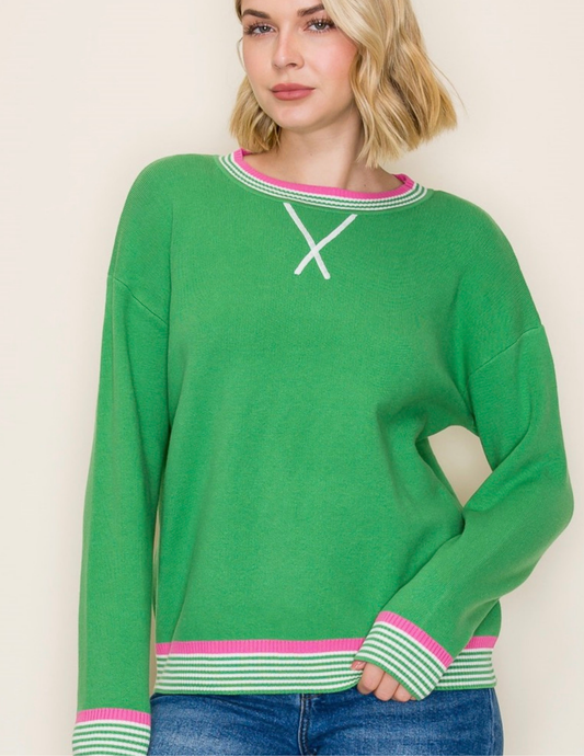 Varsity Green Sweater
