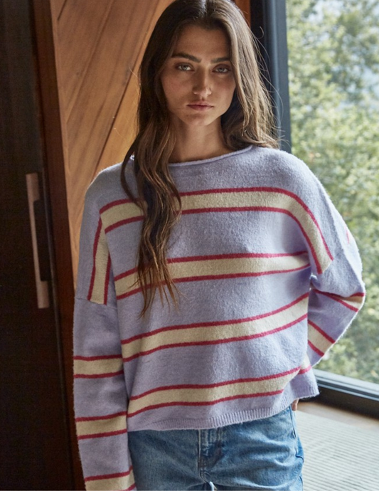 Vienne Sweater Top- Lavender Multi