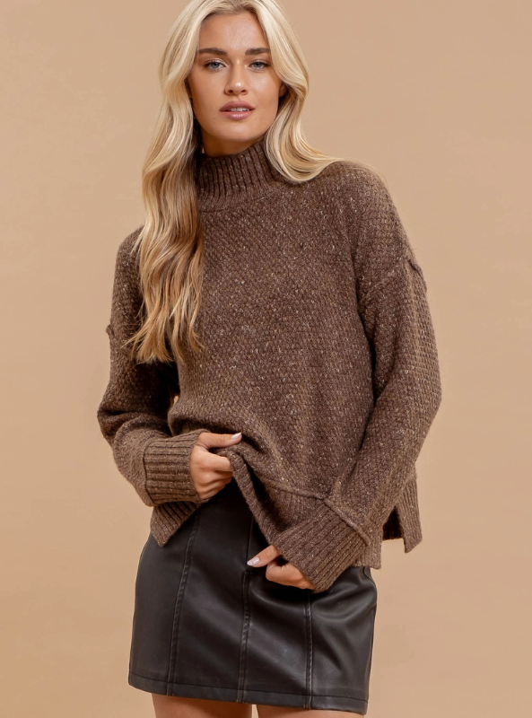 Wool Blend Turtleneck Sweater - Tres Chic Boutique