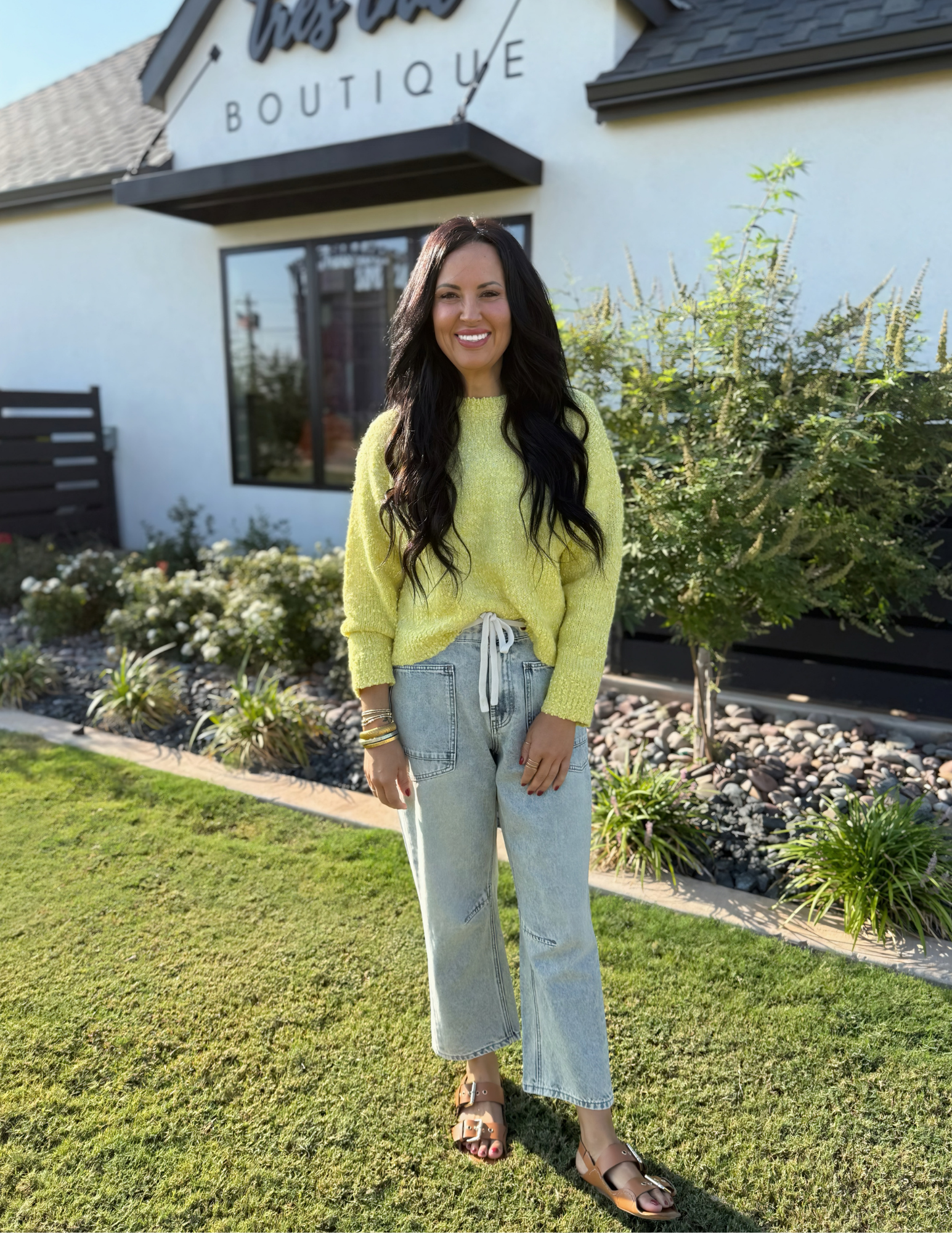 Yellow Knit Sweater - Tres Chic Boutique