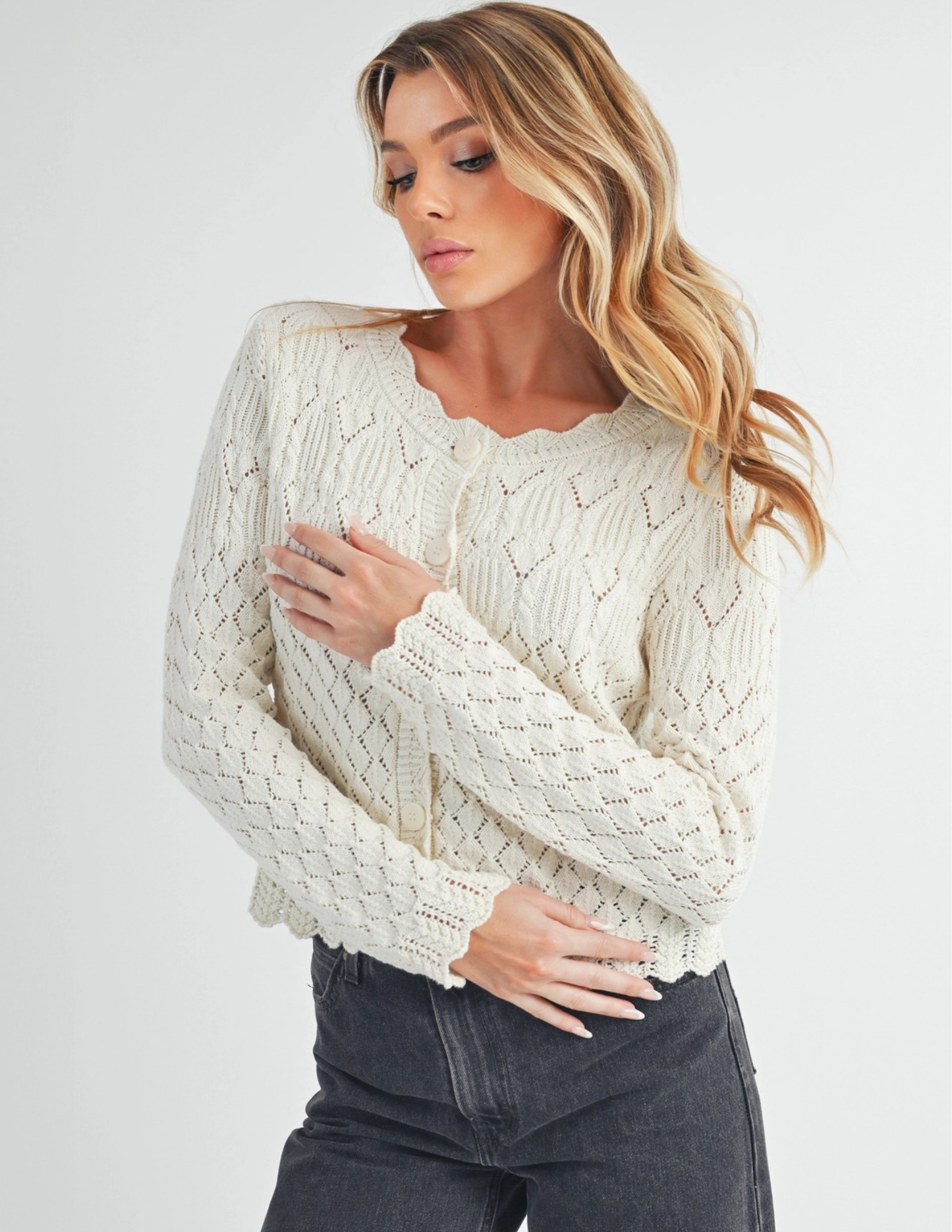 Yvonne Cardigan- Ivory