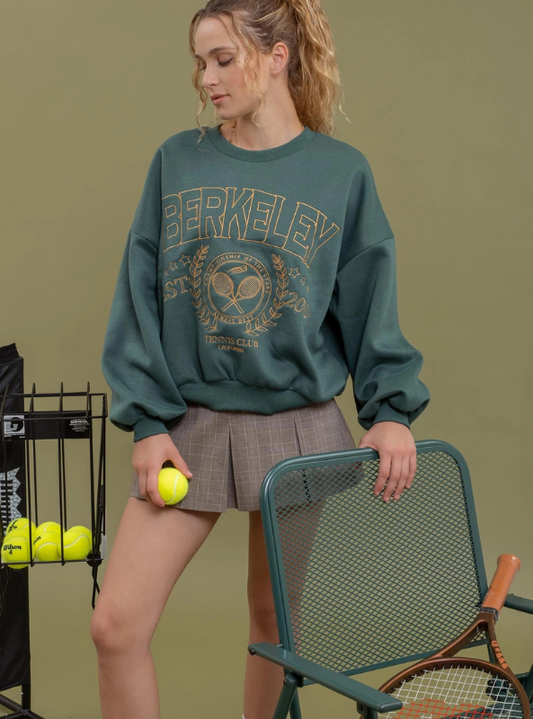 Berkeley Sweatshirt- Hunter Green - Tres Chic Boutique