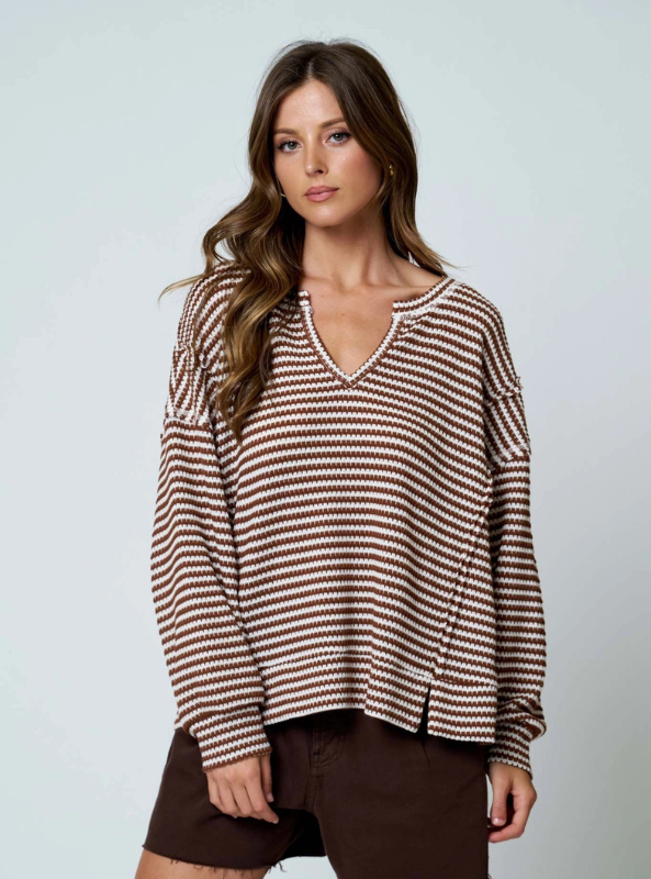 Bexley Knit Top-Brown