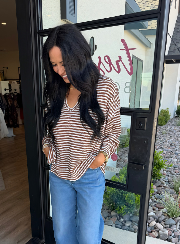 Bexley Knit Top-Brown