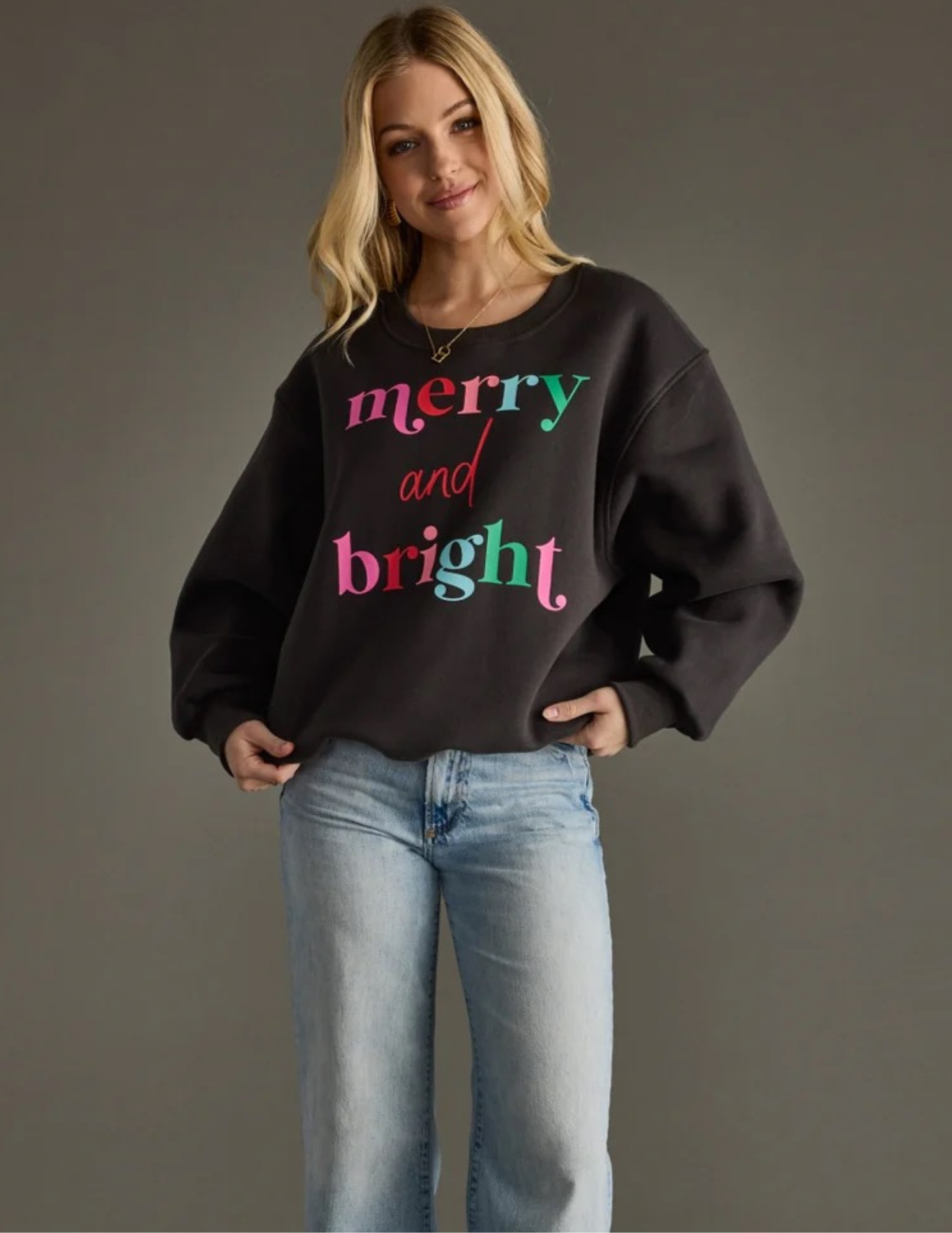 Charcoal Merry & Bright Sweatshirt