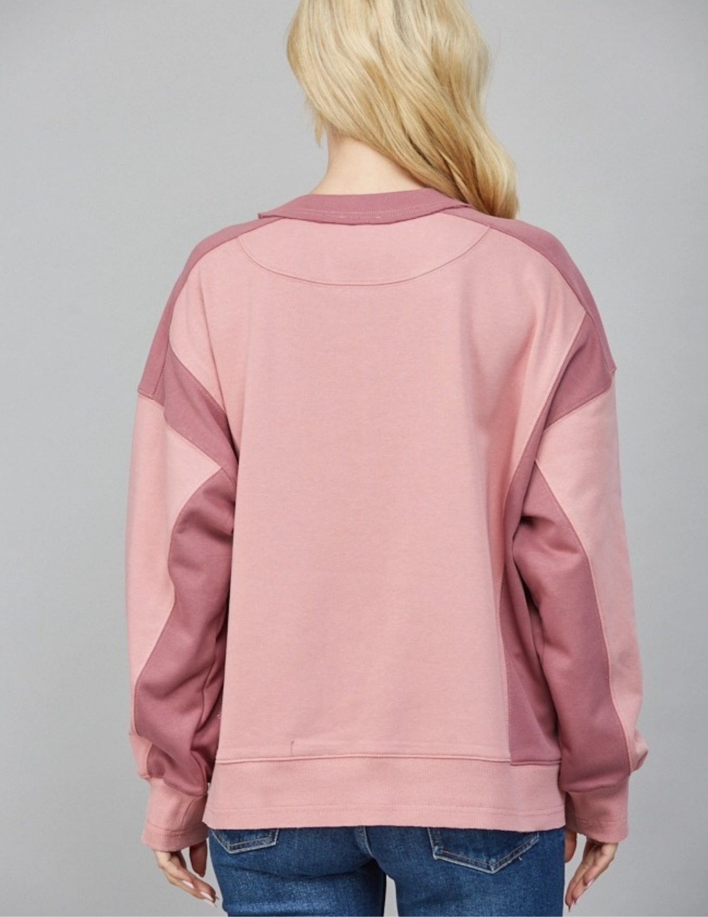 Colorblock Sweatshirt- Mauve