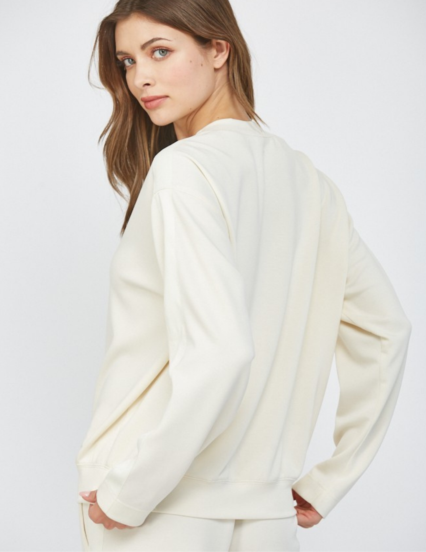 Crew Neck French Vanilla Top - Tres Chic Boutique