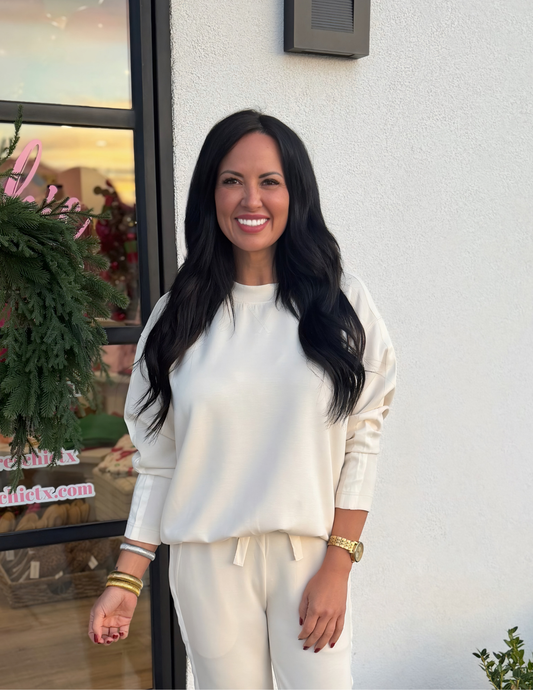 Crew Neck French Vanilla Top