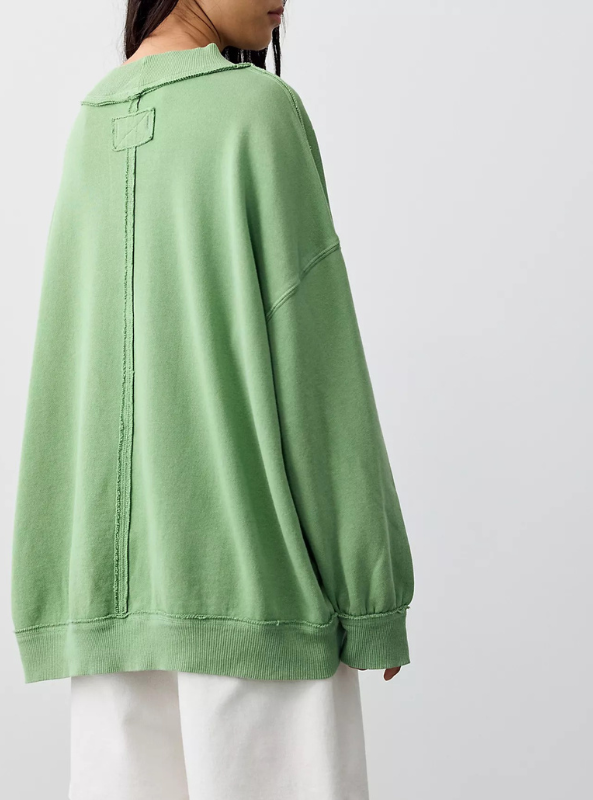Free People | We The Free Palm Spring Turtleneck Graphic Pullover- Green Combo