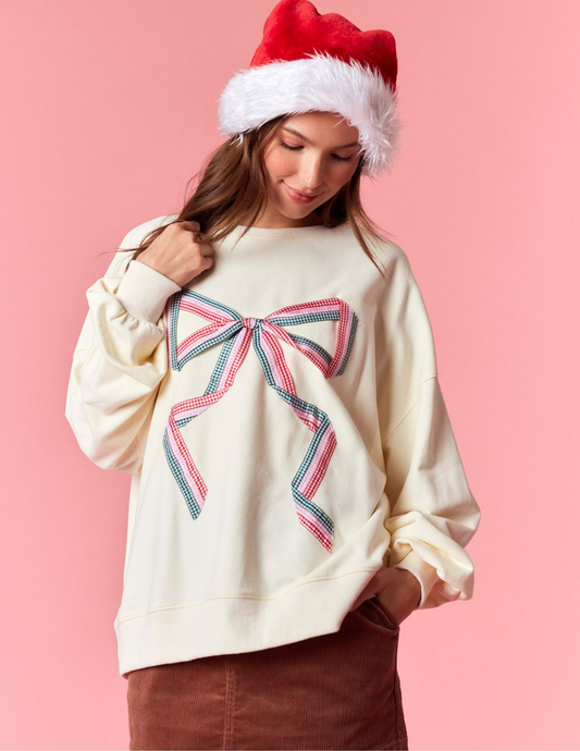 Gingham Bow Sweatshirts