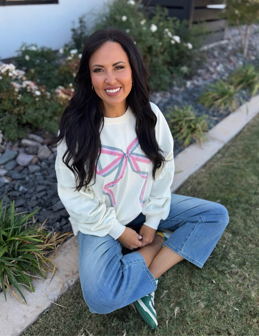 Gingham Bow Sweatshirts