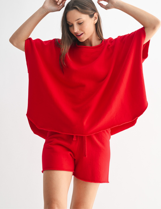 Malibu Vintage Dolman Top - Cherry - Tres Chic Boutique