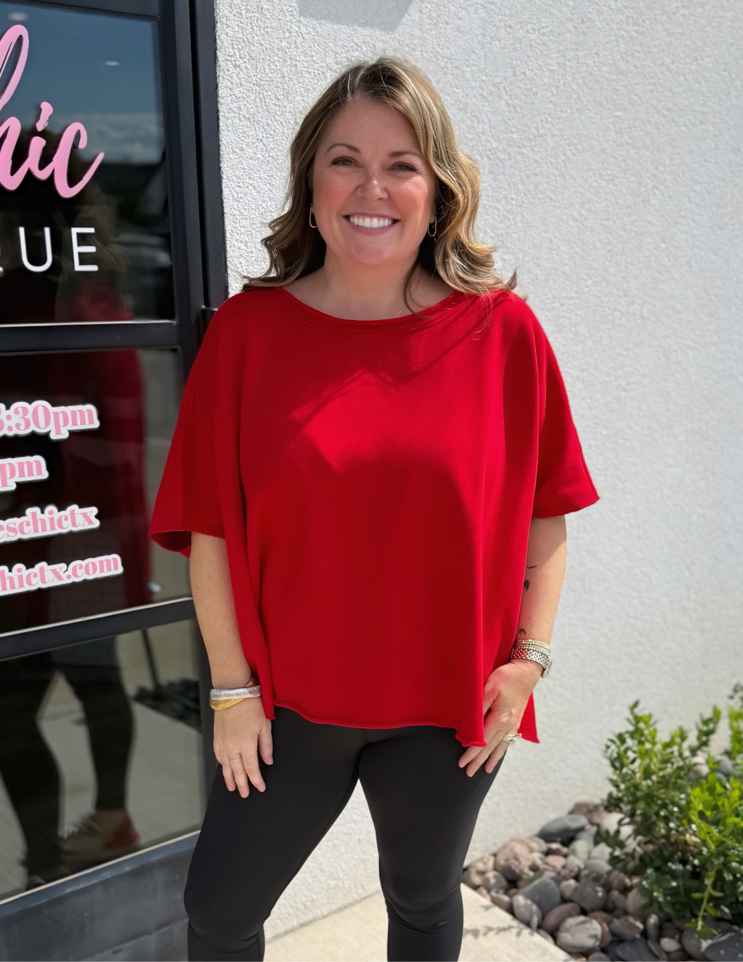 Malibu Vintage Dolman Top - Cherry