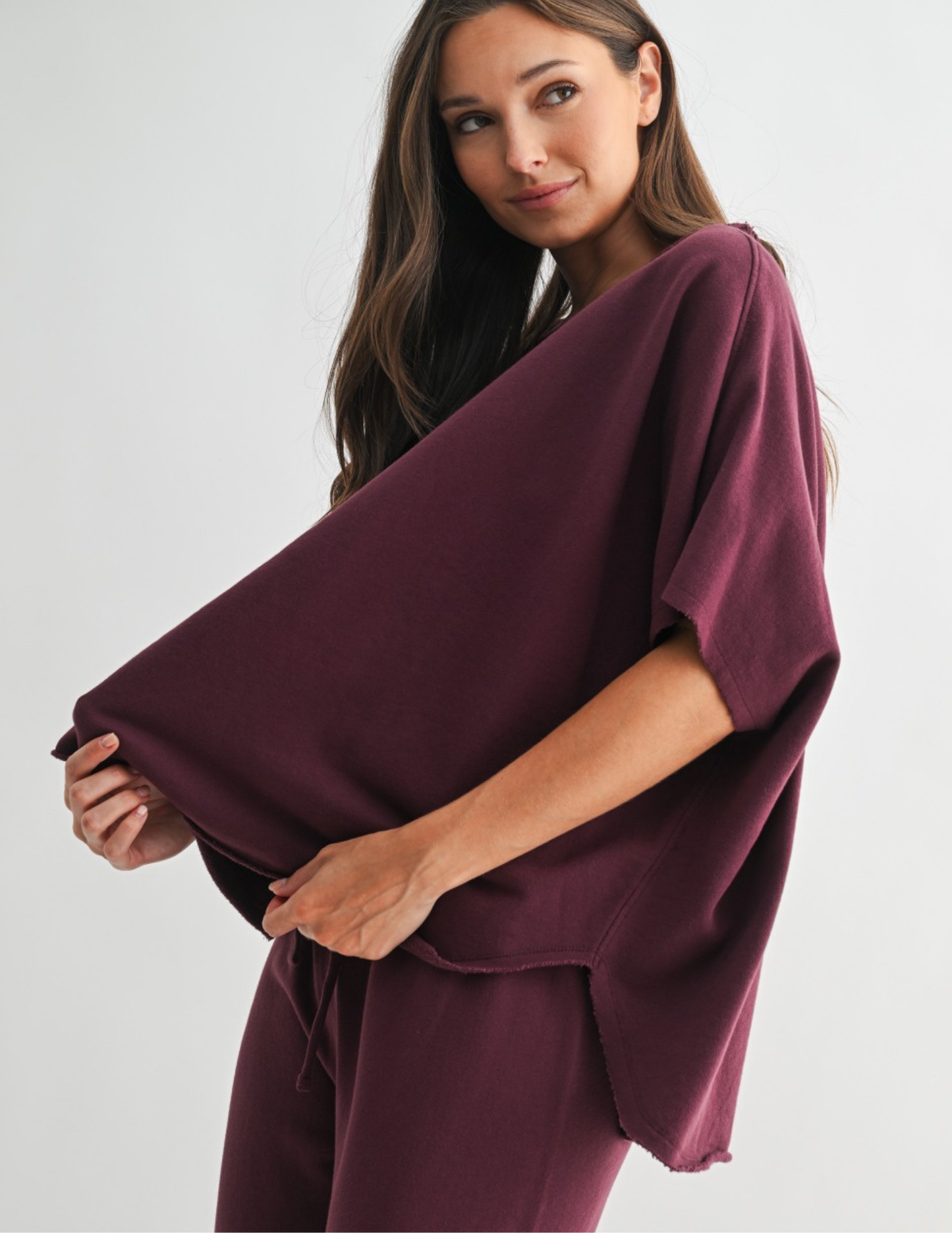 Malibu Vintage Dolman Top - Dark Plum - Tres Chic Boutique