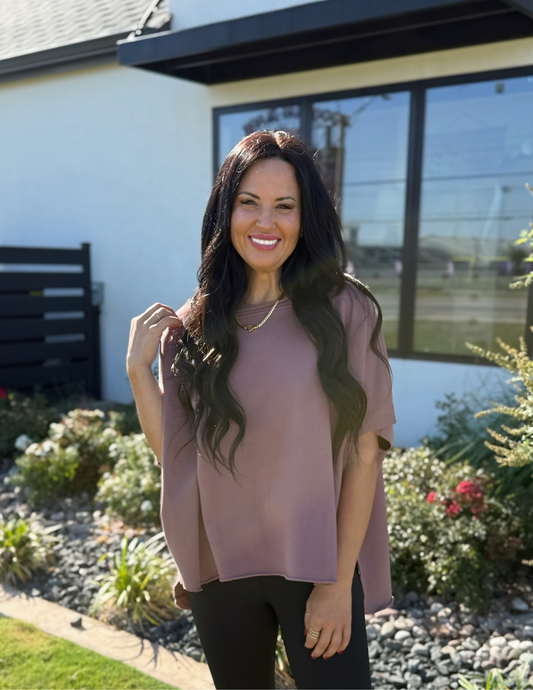 Malibu Vintage Dolman Top - Rose Taupe - Tres Chic Boutique