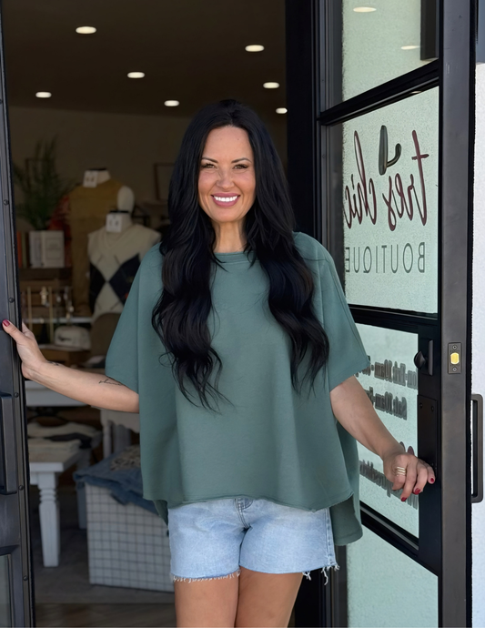 Malibu Vintage Dolman Top - Silky Pine - Tres Chic Boutique