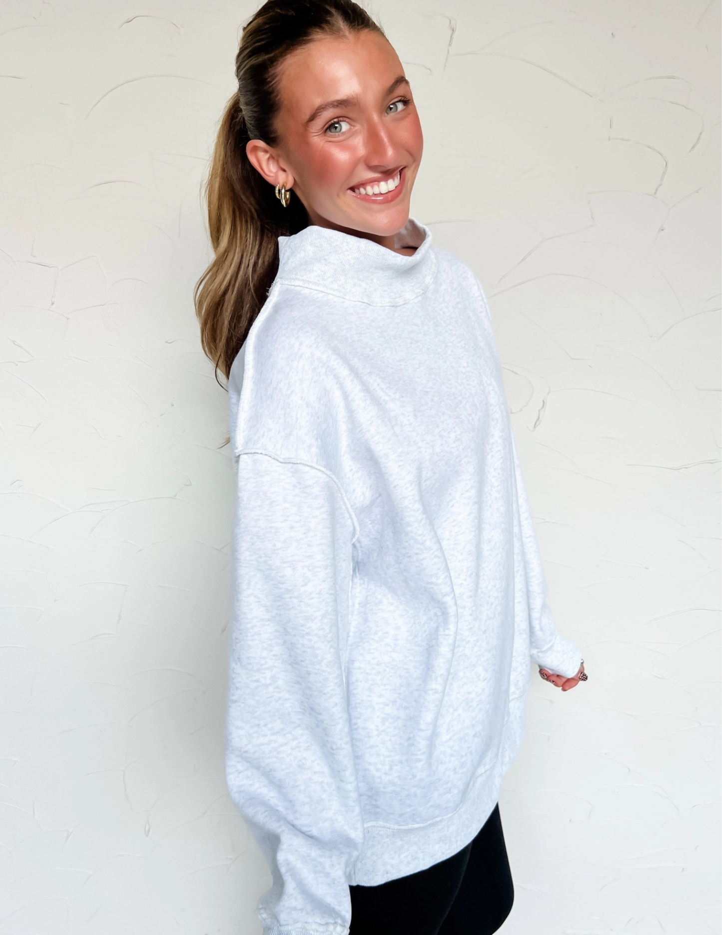 Mock Neck Sweatshirt - Ash