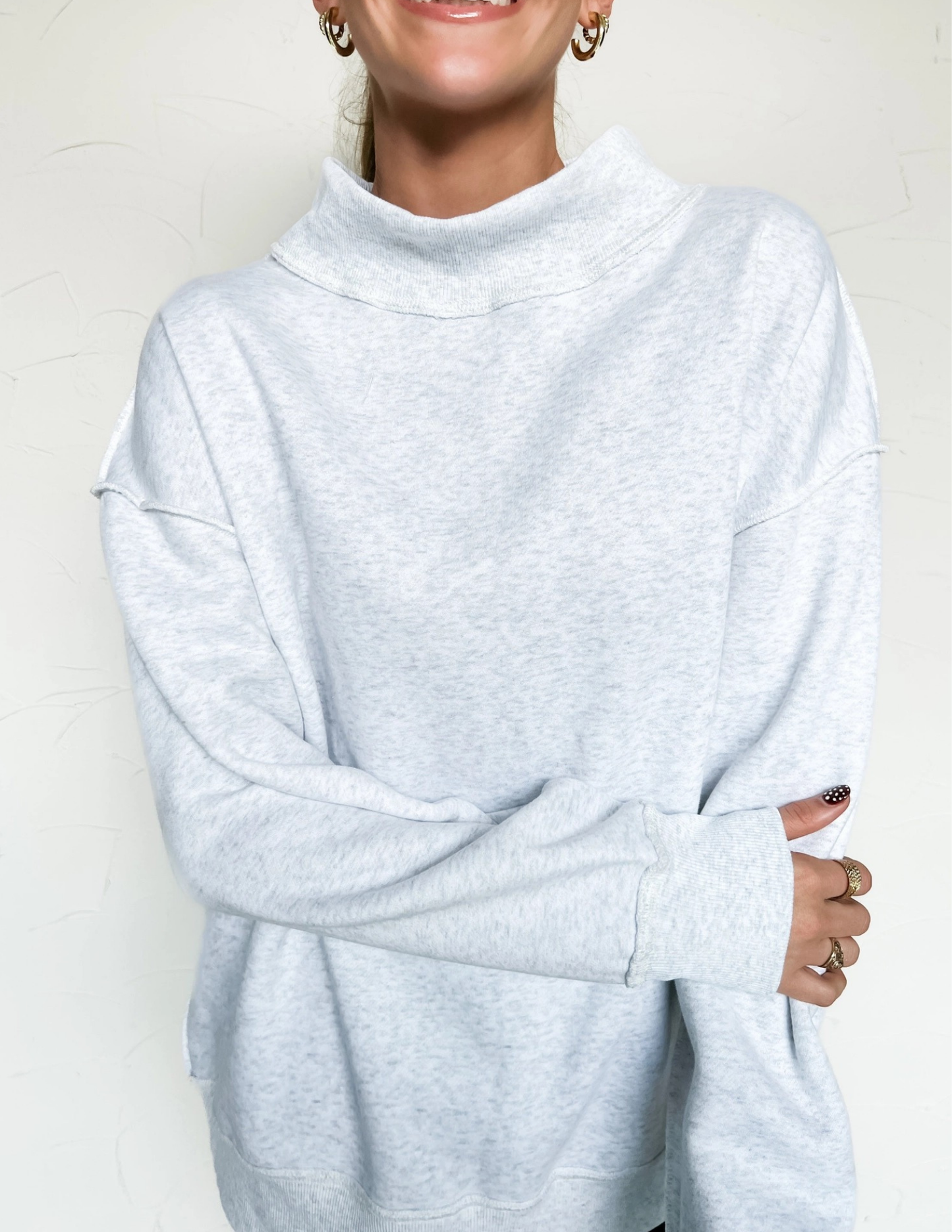 Mock Neck Sweatshirt - Ash