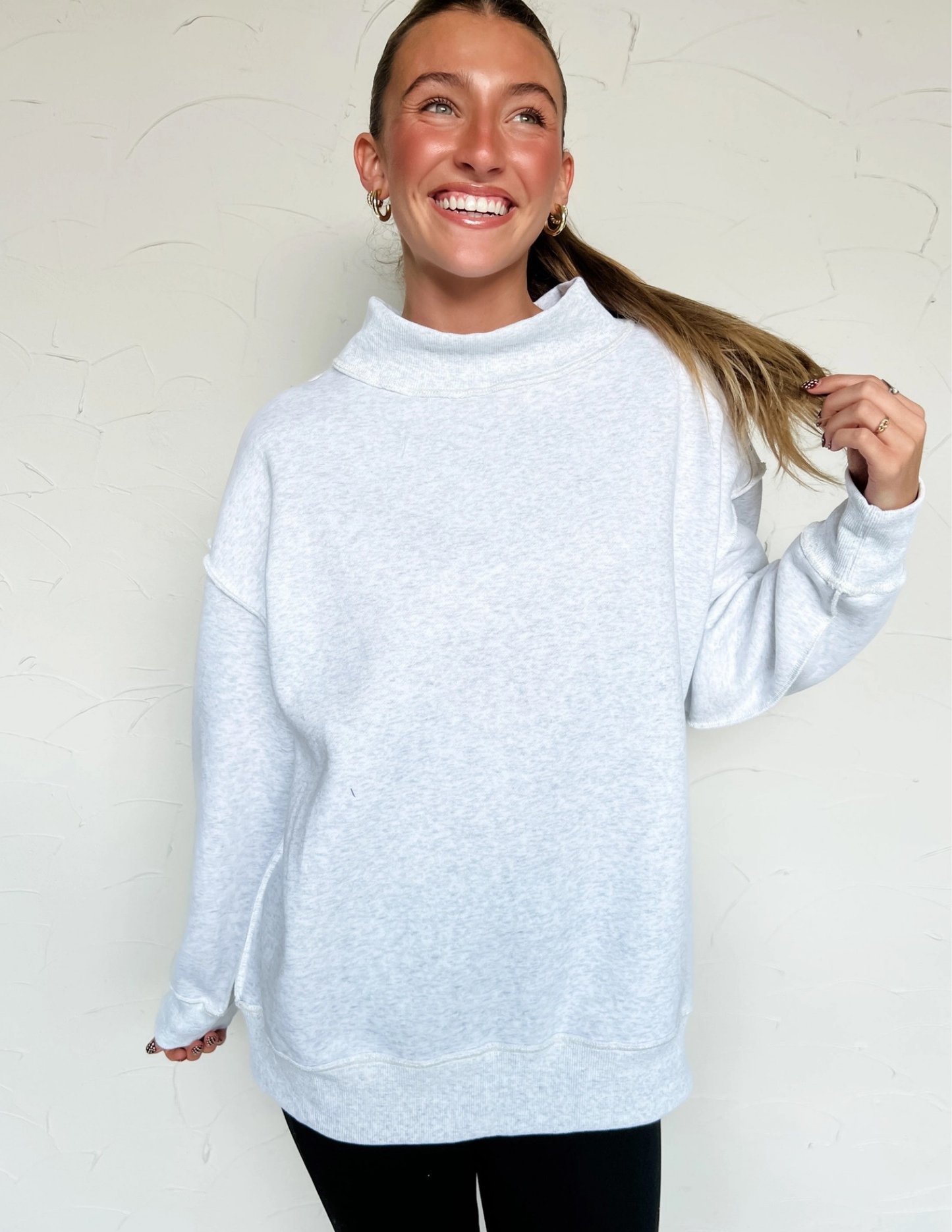 Mock Neck Sweatshirt - Ash