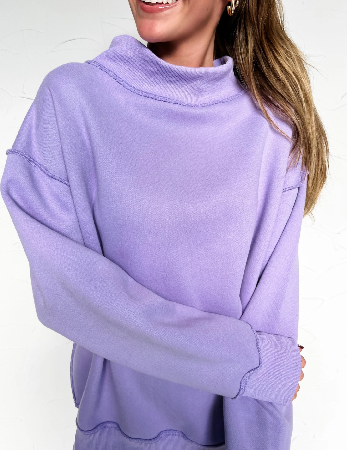 Mock Neck Sweatshirt - Lavender