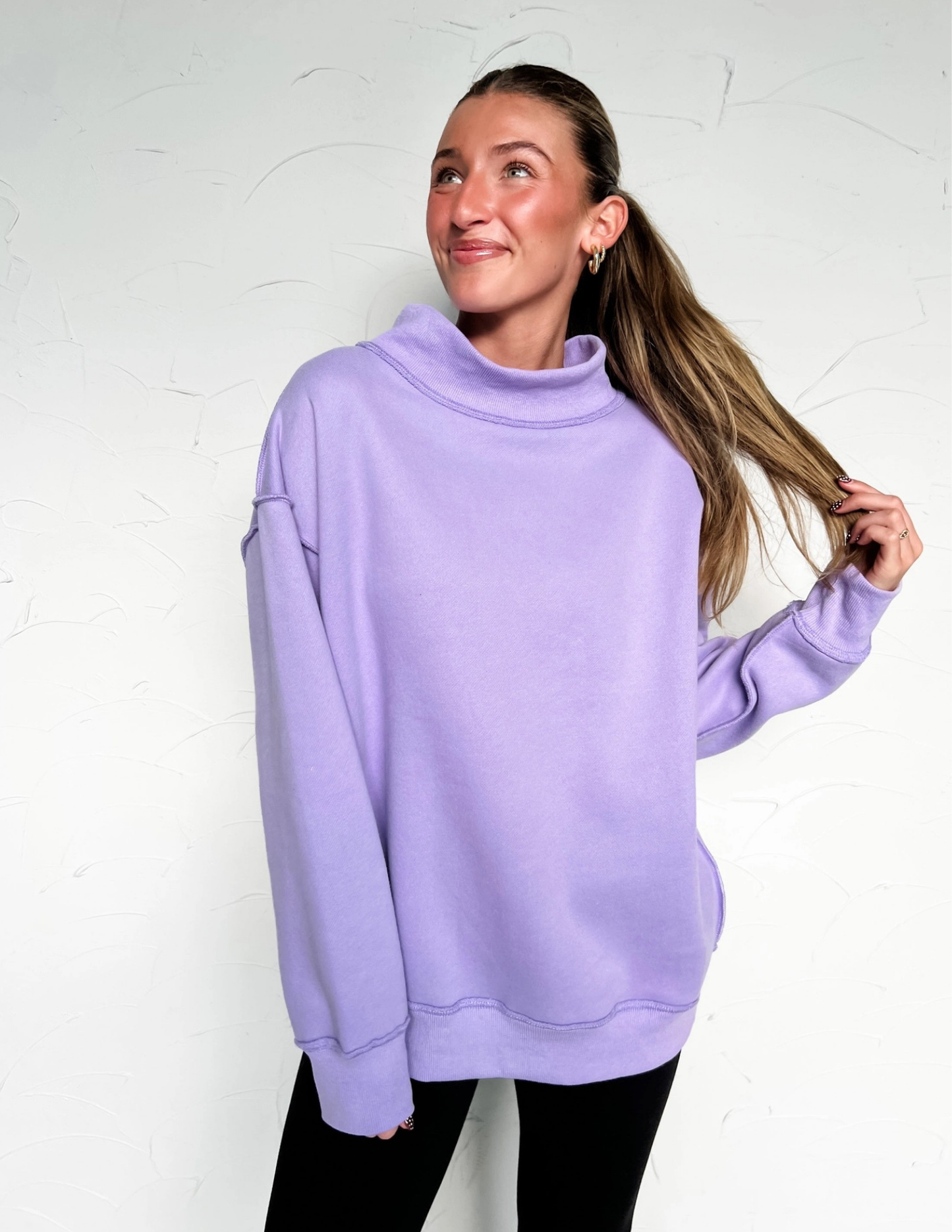 Mock Neck Sweatshirt - Lavender