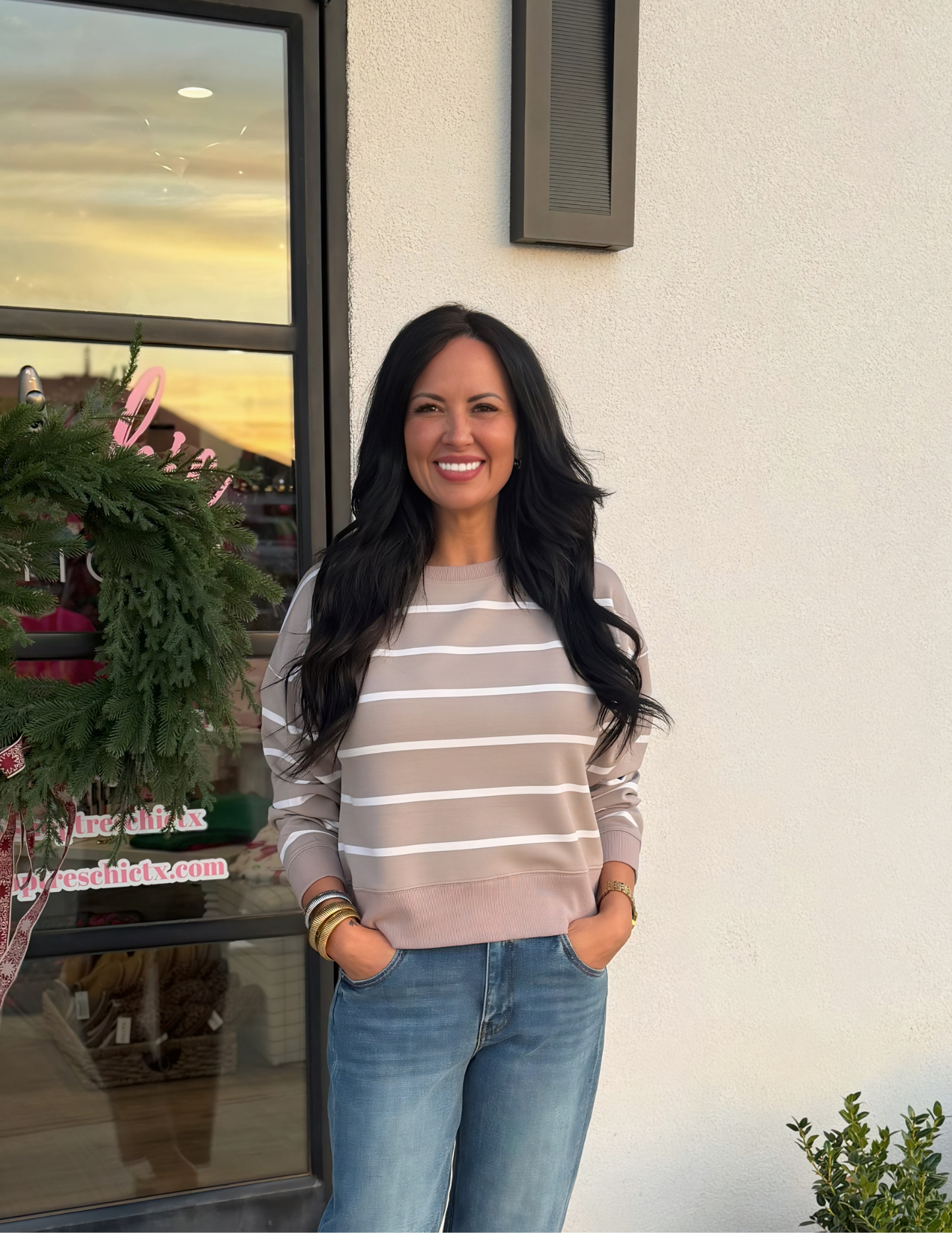 Martina Top- Mushroom Stripe