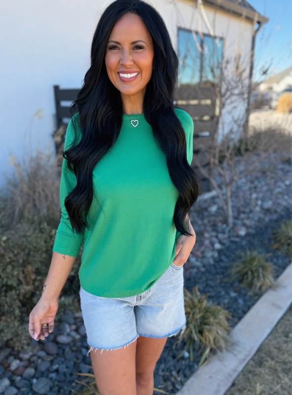 BY- Pamila Mid Sleeve Top-Leprechaun